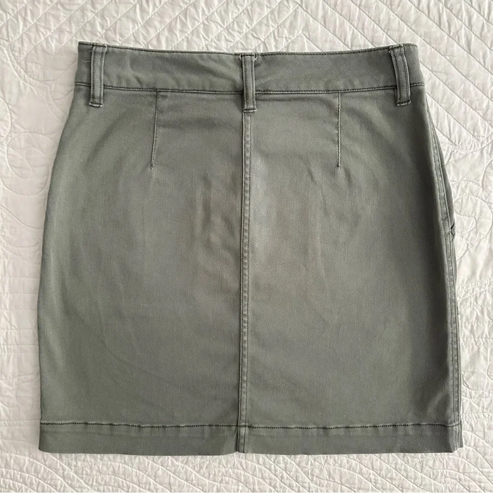 Faherty Women's Utility Mini‎ Skirt Fatigue Green Size Small Organic Cotton
